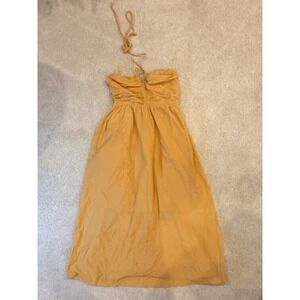 Hersy Dress Women Small ‎ Maxi Long Lined Cotton Sleeveless V-Neck Vacation